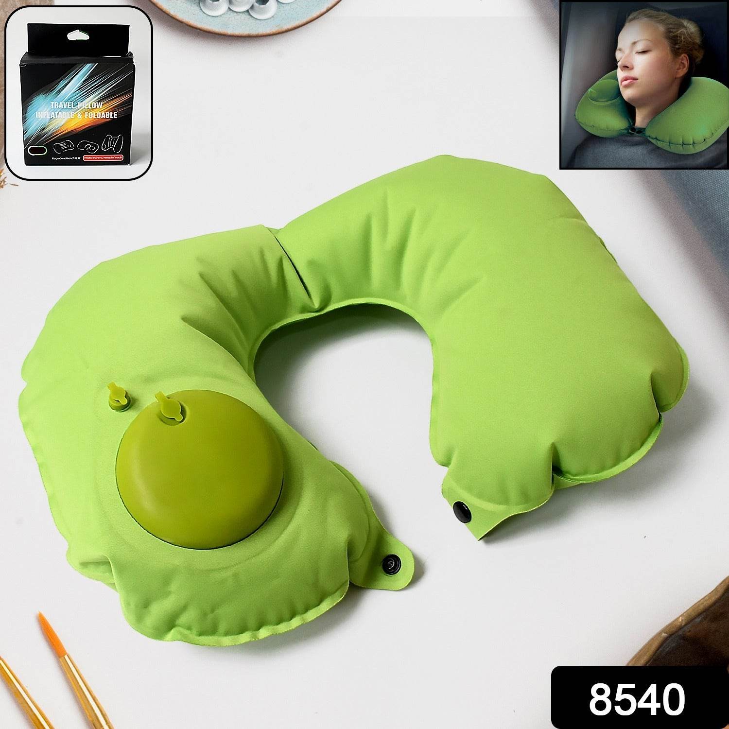 Inflatable & Foldable, Pillow U Shape Air Cushion Travel Pillow, Travel Business Trip Neck Pillow for Long Trips, Ideal for Men & Women Portable, and Perfect for Backpacking, Car Camping, and Even Airplane Travel - infinityexculsivestore.com