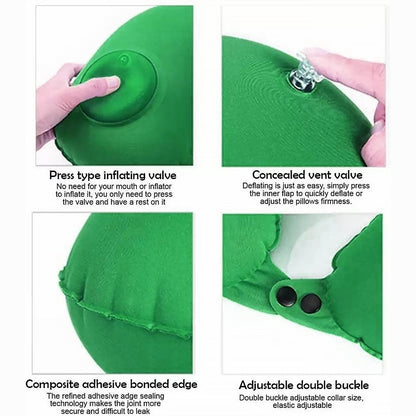 Inflatable & Foldable, Pillow U Shape Air Cushion Travel Pillow, Travel Business Trip Neck Pillow for Long Trips, Ideal for Men & Women Portable, and Perfect for Backpacking, Car Camping, and Even Airplane Travel - infinityexculsivestore.com