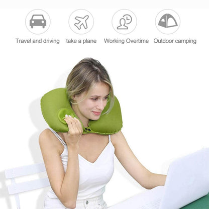 Inflatable & Foldable, Pillow U Shape Air Cushion Travel Pillow, Travel Business Trip Neck Pillow for Long Trips, Ideal for Men & Women Portable, and Perfect for Backpacking, Car Camping, and Even Airplane Travel - infinityexculsivestore.com