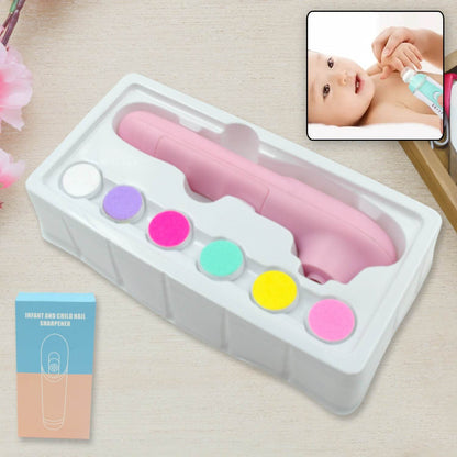 6 in1 Electric Manicure Nail Sharpener for Babies and Children Baby Nail Cutter Manicure with 6 Grinding Heads, Electric Baby Nail File Electric Nail Clipper Toddler Nail Scissors Dropshipping - infinityexculsivestore.com