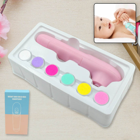 6 in1 Electric Manicure Nail Sharpener for Babies and Children Baby Nail Cutter Manicure with 6 Grinding Heads, Electric Baby Nail File Electric Nail Clipper Toddler Nail Scissors Dropshipping - infinityexculsivestore.com