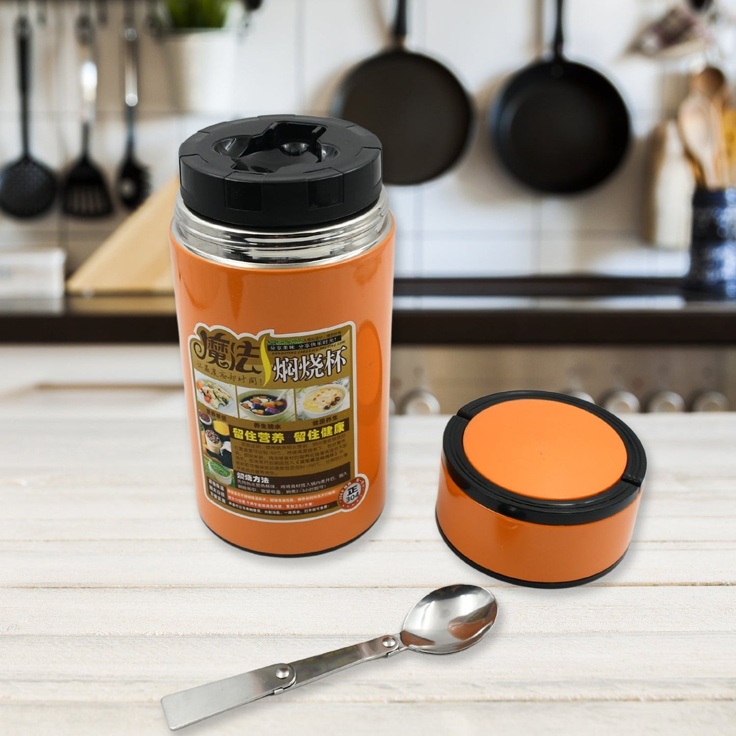 Stainless Steel Water Bottle With Foldable Spoon & Handle Easy to carry, Leak Proof, Rust Proof, Hot & Cold Drinks, Gym Sipper BPA Free Food Grade Quality, Steel fridge Bottle For office / Gym / School (1000 ML) - infinityexculsivestore.com