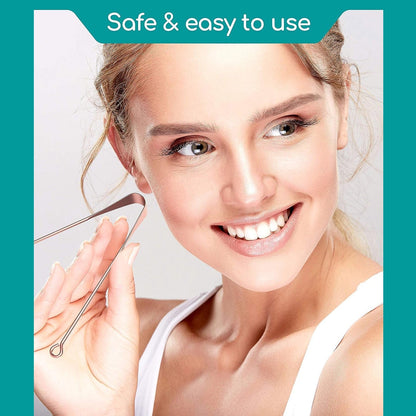 Tongue Cleaner For Kids & Adults | Tongue Scraper For Bad Breath, Maintain Oral Hygiene for Daily Use | for Fresh Breath & Bacteria Removal | Improved Taste (Steel, Copper, Tongue Cleaner / 1 Pc) - infinityexculsivestore.com