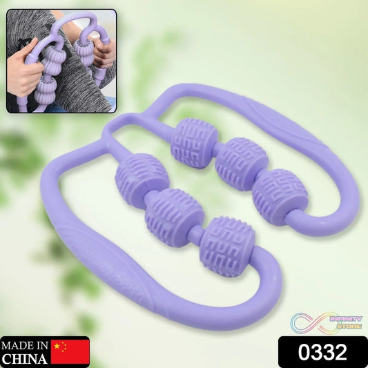 Muscle Massage Roller, 6 Wheels Relieve Soreness Leg Muscle Roller Fitness Roller Muscle Relaxer Massage Roller Ring Clip All Round Massaging Uniform Force Elastic PP Drop Shaped for Home Use (1 Pc) - infinityexculsivestore.com