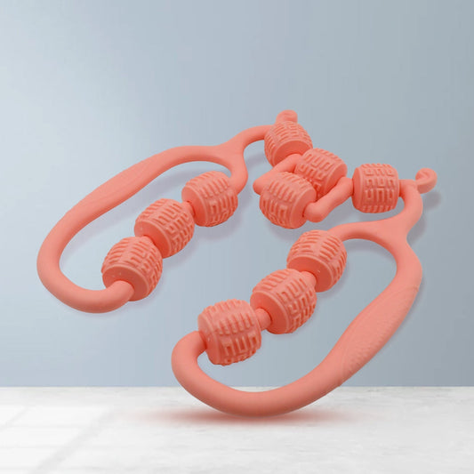 Muscle Massage Roller, 10 Wheels Relieve Soreness Leg Muscle Roller Fitness Roller Muscle Relaxer Massage Roller Ring Clip All Round Massaging Uniform Force Elastic PP Drop Shaped for Home Use (1 Pc) - infinityexculsivestore.com