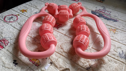 Muscle Massage Roller, 10 Wheels Relieve Soreness Leg Muscle Roller Fitness Roller Muscle Relaxer Massage Roller Ring Clip All Round Massaging Uniform Force Elastic PP Drop Shaped for Home Use (1 Pc) - infinityexculsivestore.com