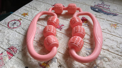 Muscle Massage Roller 8 Wheels Relieve Soreness Leg Muscle Roller Fitness Roller Muscle Relaxer Massage Roller Ring Clip All Round Massaging Uniform Force Elastic PP Drop Shaped for Home Use (1 Pc) - infinityexculsivestore.com