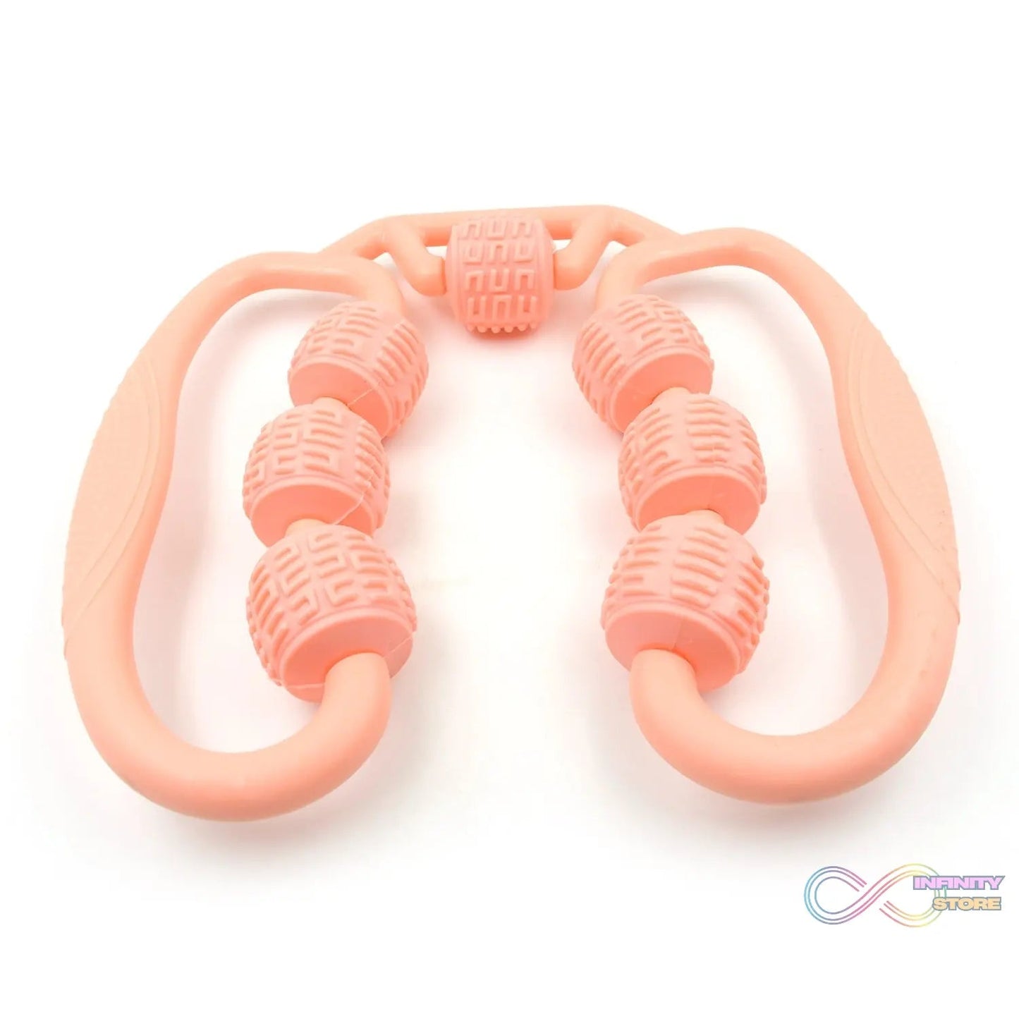 Muscle Massage Roller, 7 Wheels Relieve Soreness Leg Muscle Roller Fitness Roller Muscle Relaxer Massage Roller Ring Clip All Round Massaging Uniform Force Elastic PP Drop Shaped for Home Use (1 Pc) - infinityexculsivestore.com