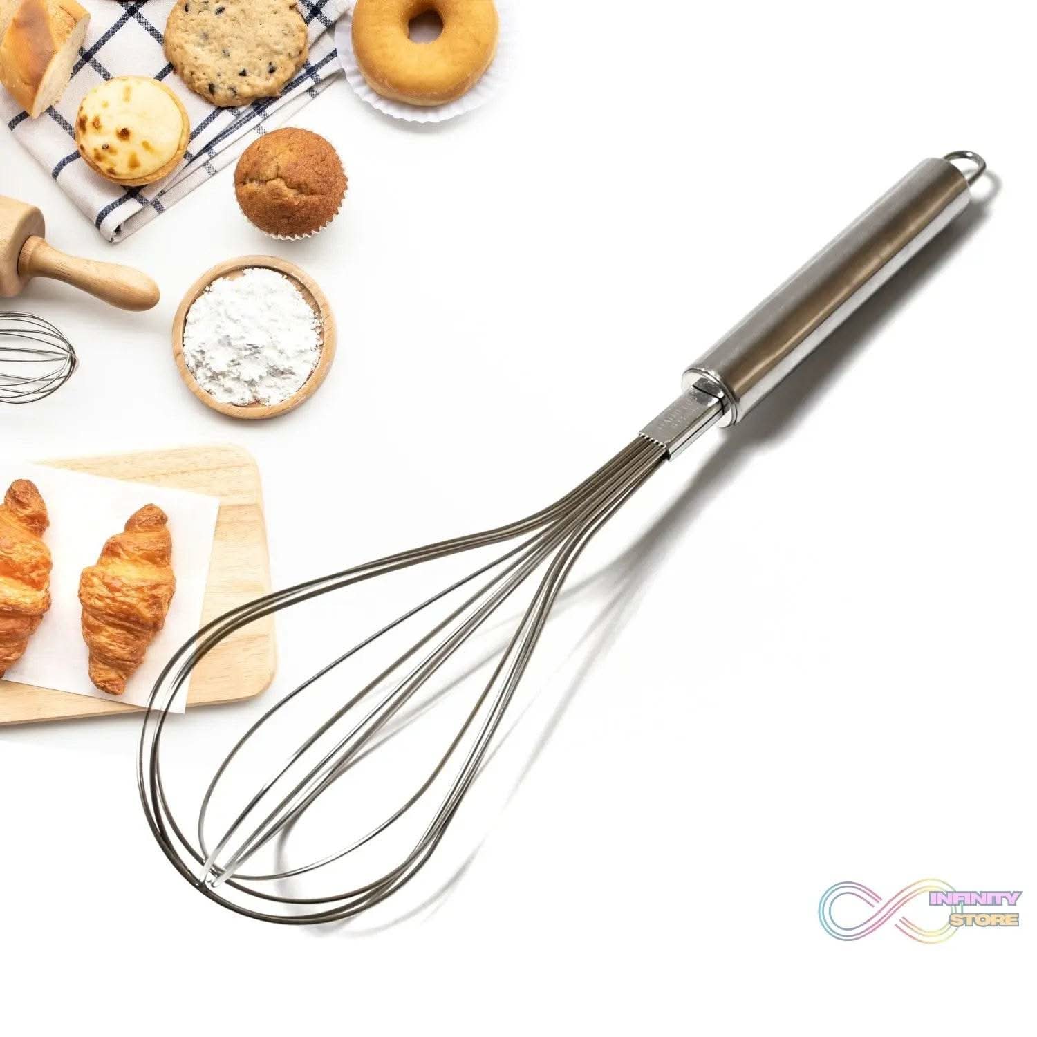 Kitchen Whisk, Stainless Steel Kitchen Tool Non-Scratch Best Stainless Steel Whisk for Perfect Metal Hand Whisk for Cooking Soup Whisking Spatula Tool Is a Great Kitchen Accessory or Gift (1 Pc / 29cm) - infinityexculsivestore.com