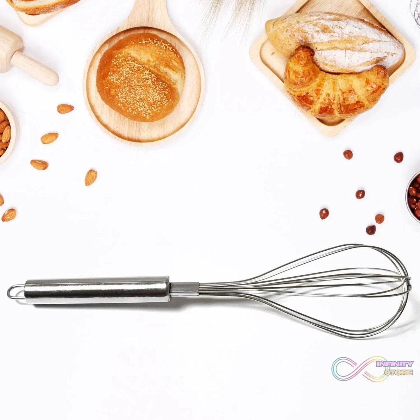 Kitchen Whisk, Stainless Steel Kitchen Tool Non-Scratch Best Stainless Steel Whisk for Perfect Metal Hand Whisk for Cooking Soup Whisking Spatula Tool Is a Great Kitchen Accessory or Gift (1 Pc / 29cm) - infinityexculsivestore.com