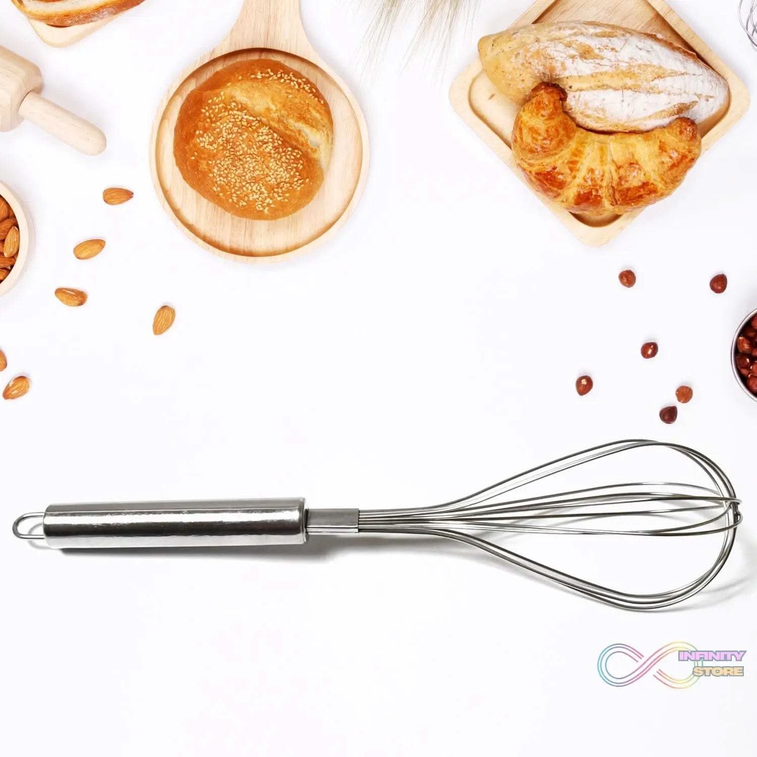 Kitchen Whisk, Stainless Steel Kitchen Tool Non-Scratch Best Stainless Steel Whisk for Perfect Metal Hand Whisk for Cooking Soup Whisking Spatula Tool Is a Great Kitchen Accessory or Gift (1 Pc / 29cm) - infinityexculsivestore.com