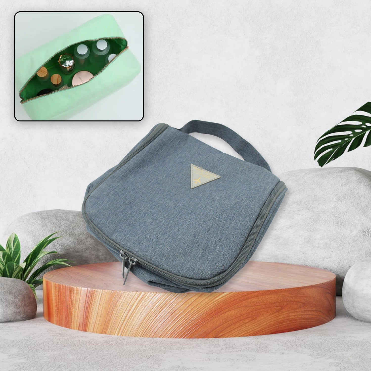Travel Wash Bag Multi - Functional Waterproof Cosmetic Storage Bag Handheld Foldable Hook Cosmetic Bag with Zipper Closure Handbag Portable Classification Bags(1 Pc Mix Design) - infinityexculsivestore.com