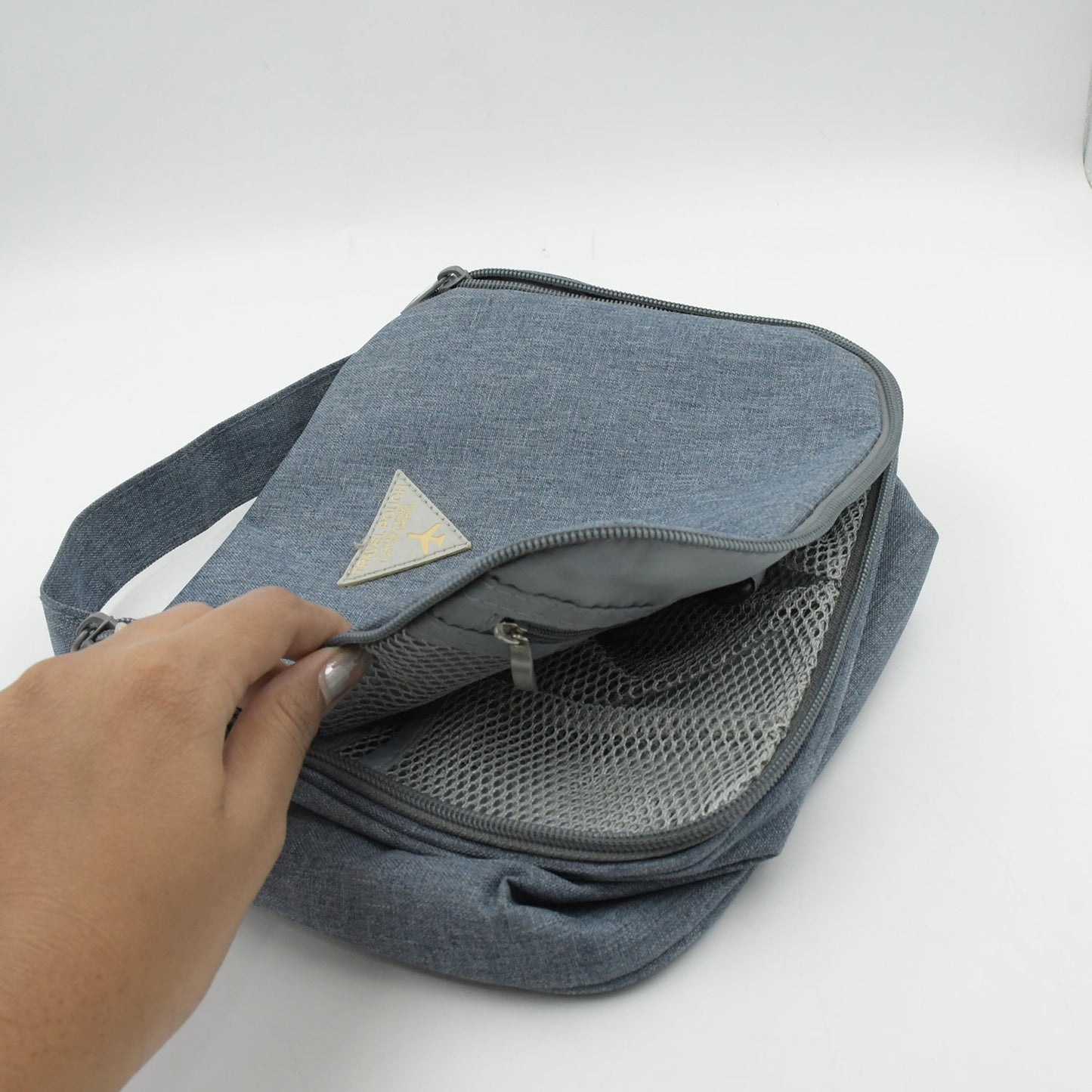 Travel Wash Bag Multi - Functional Waterproof Cosmetic Storage Bag Handheld Foldable Hook Cosmetic Bag with Zipper Closure Handbag Portable Classification Bags(1 Pc Mix Design) - infinityexculsivestore.com