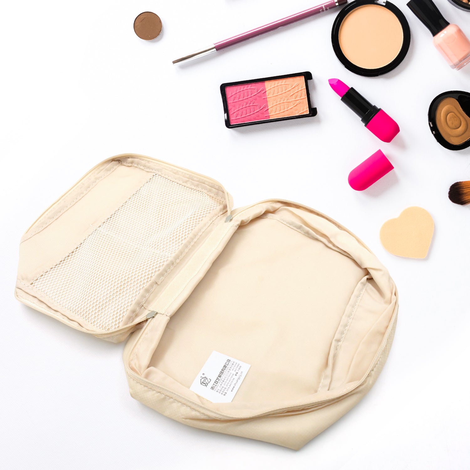 Travel Wash Bag Multi - Functional Waterproof Cosmetic Storage Bag Handheld Foldable Hook Cosmetic Bag with Zipper Closure Handbag Portable Classification Bags(1 Pc Mix Design) - infinityexculsivestore.com
