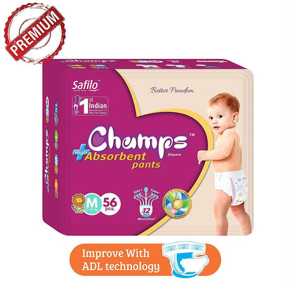 Premium Champs High Absorbent Pant Style Diaper Small, Medium and Large Size Diaper - infinityexculsivestore.com