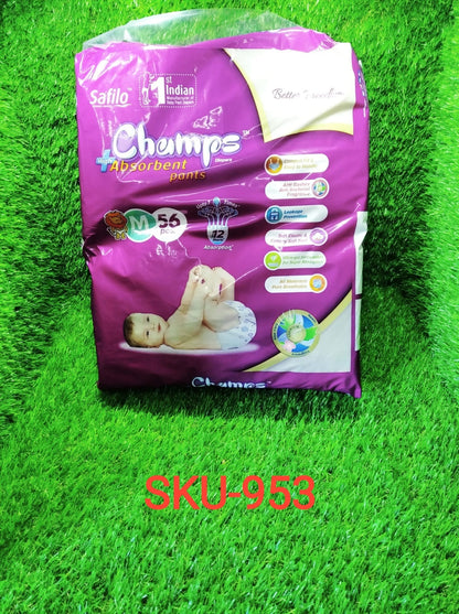 Premium Champs High Absorbent Pant Style Diaper Small, Medium and Large Size Diaper - infinityexculsivestore.com