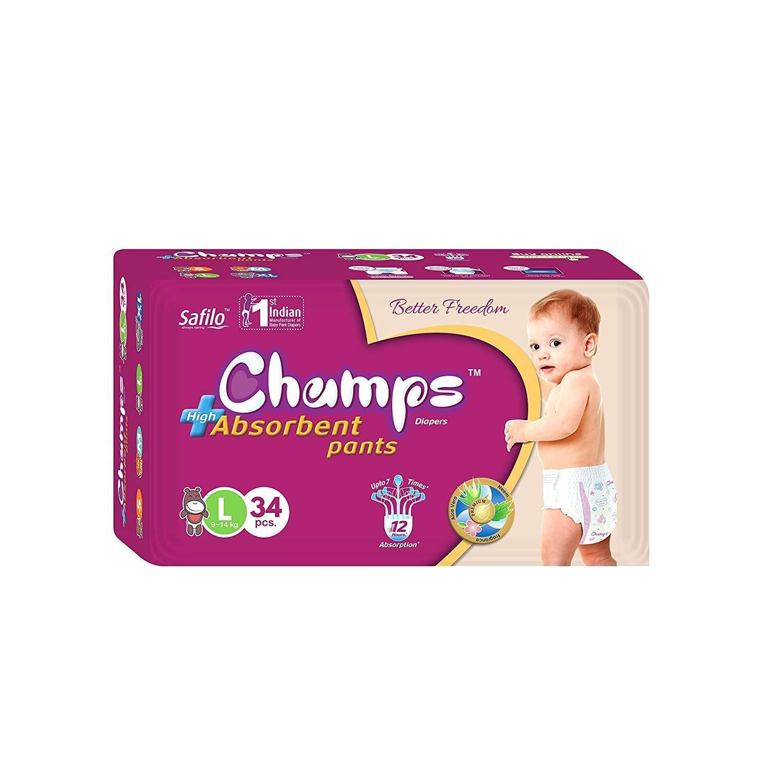 Premium Champs High Absorbent Pant Style Diaper Small, Medium and Large Size Diaper - infinityexculsivestore.com