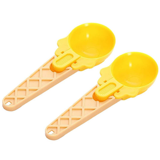 Ice Cream Spoons 2pcs Plastic Water Melon Scoopers with Trigger Dipper and Adults for Summer Party Ice Cream Scoop, Food Serving Spoon Kitchen Tools Ice Cream Digging Spoon Household Spoons Cupcake Spoons Aps Fruit Ball Player (2 Pc) - infinityexculsivestore.com