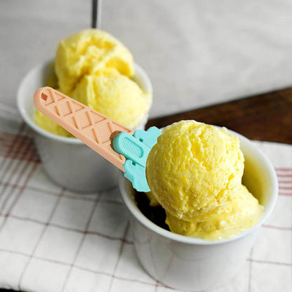 Ice Cream Spoons 2pcs Plastic Water Melon Scoopers with Trigger Dipper and Adults for Summer Party Ice Cream Scoop, Food Serving Spoon Kitchen Tools Ice Cream Digging Spoon Household Spoons Cupcake Spoons Aps Fruit Ball Player (2 Pc) - infinityexculsivestore.com