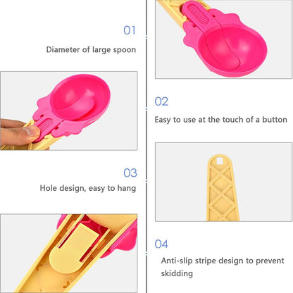 Ice Cream Spoons 2pcs Plastic Water Melon Scoopers with Trigger Dipper and Adults for Summer Party Ice Cream Scoop, Food Serving Spoon Kitchen Tools Ice Cream Digging Spoon Household Spoons Cupcake Spoons Aps Fruit Ball Player (2 Pc) - infinityexculsivestore.com