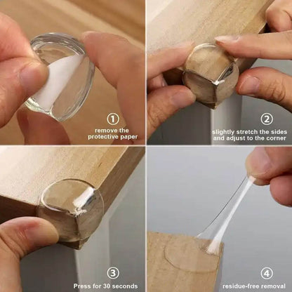 Corner Protector Baby Safety Protectors for Furniture Against Sharp Corners Table Corner Guard Baby Proofing Corner Guards Corner Protectors High Resistant Adhesive (4 Pc Set) - infinityexculsivestore.com