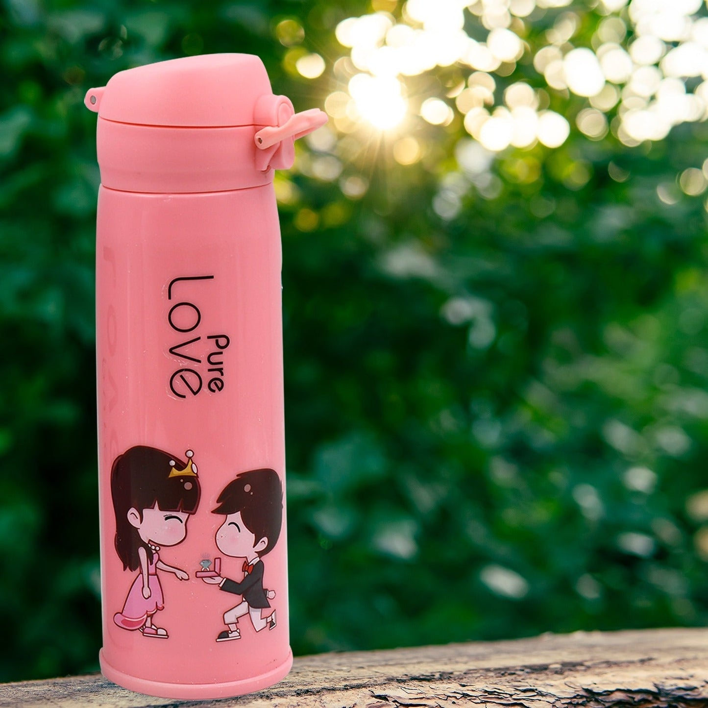 Pure Love outdoor sport water bottle 500ml leak proof BPA - free for travel cold and hot water glass water bottle with daily water intake for gym and children, Fridge, for Home, Office, School (MOQ : - 80 Pc) - infinityexculsivestore.com