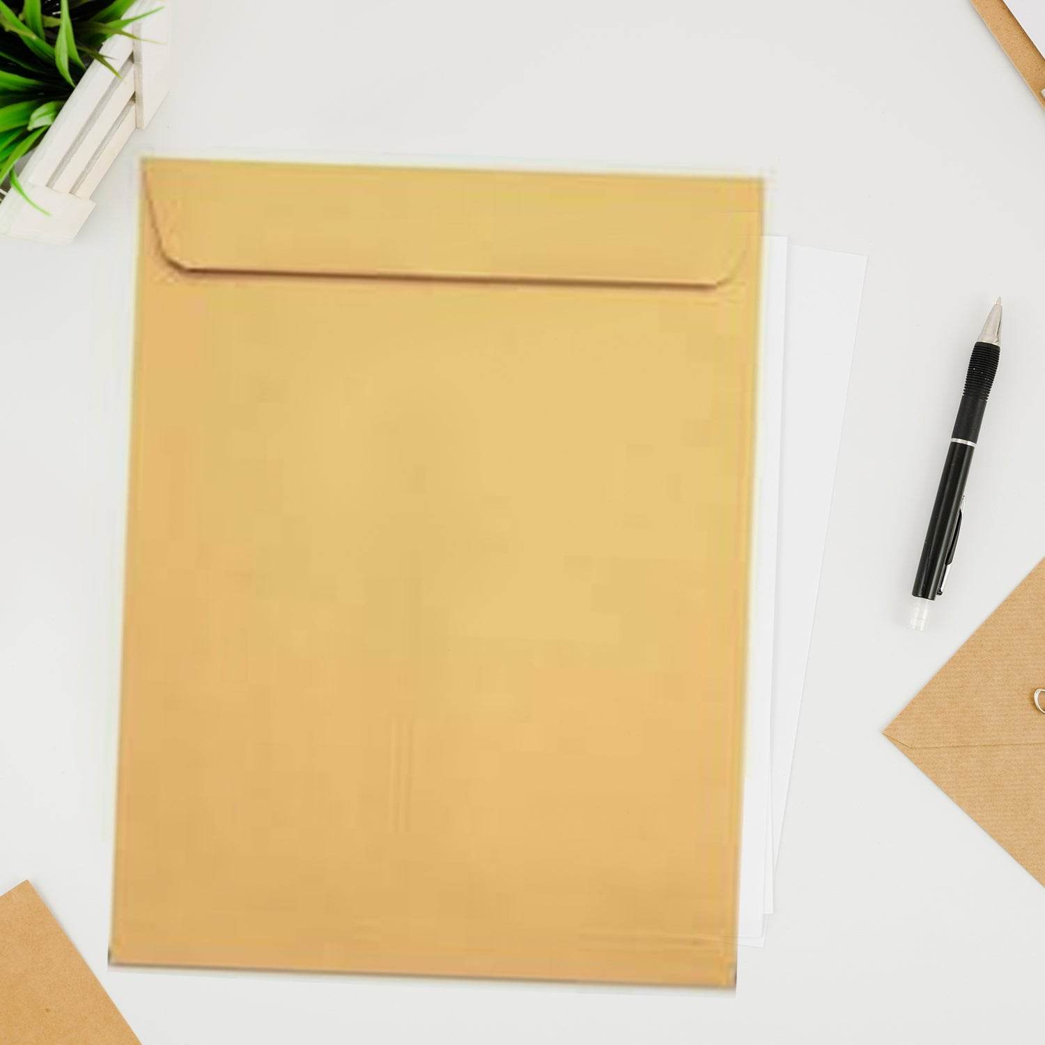 Kraft Envelopes, 16 x 14 Inch, Brown Envelopes, Envelopes, Card Envelopes, Kraft Paper Envelopes, Invitation Envelopes, Postcard Envelopes, Quick Self Seal, Stationery For General, Office (1 Pc ) - infinityexculsivestore.com