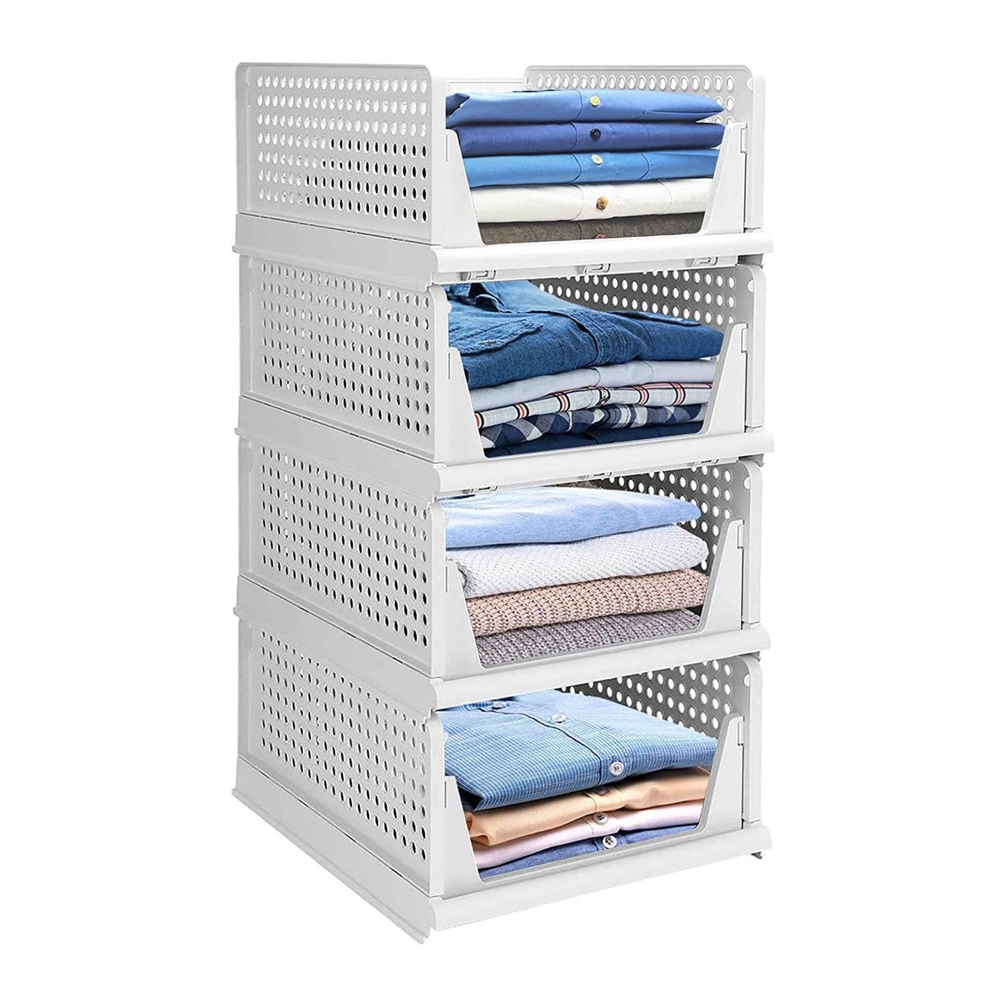 Clothes Organizer 4 layer Drawer for Wardrobe Cupboard Organizer for Clothes Foldable and Stackable Closet Organizer Drawer Organizer for Clothes Multi Purpose Plastic Drawer - infinityexculsivestore.com