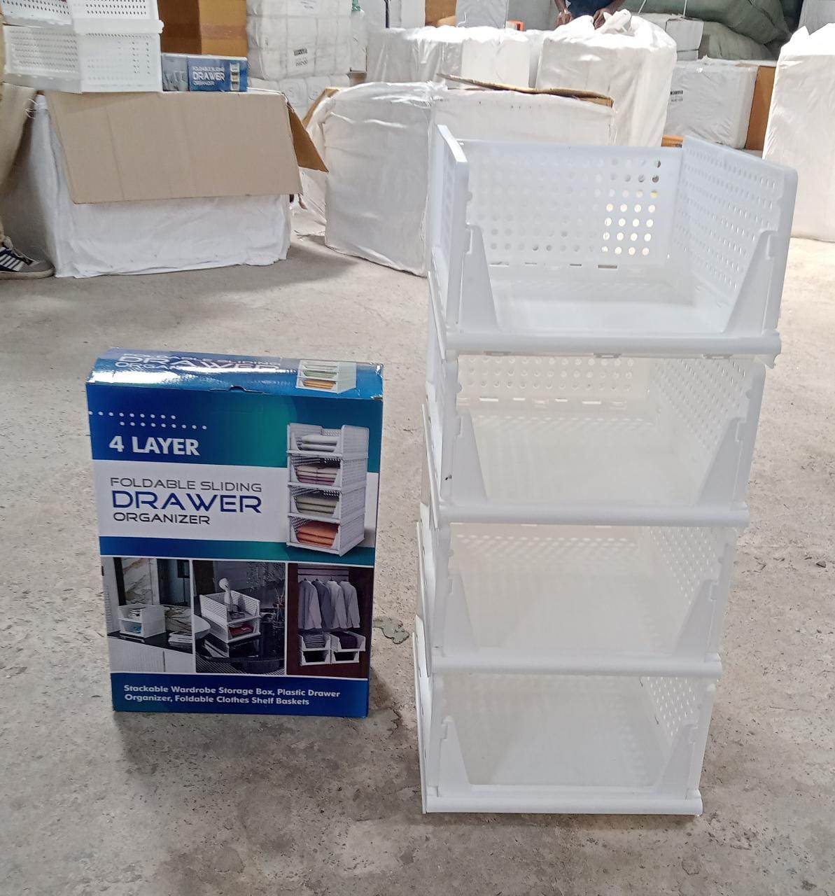 Clothes Organizer 4 layer Drawer for Wardrobe Cupboard Organizer for Clothes Foldable and Stackable Closet Organizer Drawer Organizer for Clothes Multi Purpose Plastic Drawer - infinityexculsivestore.com