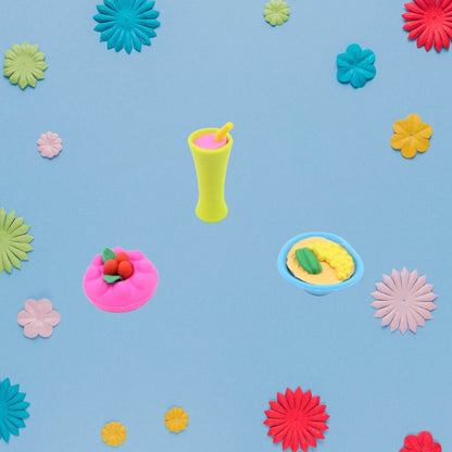 3D Mix Design Fancy & Stylish Colorful Erasers, Mini Eraser Creative Cute Novelty Eraser for Children Different Designs Eraser Set for Return Gift, Birthday Party, School Prize (1 Set) - infinityexculsivestore.com