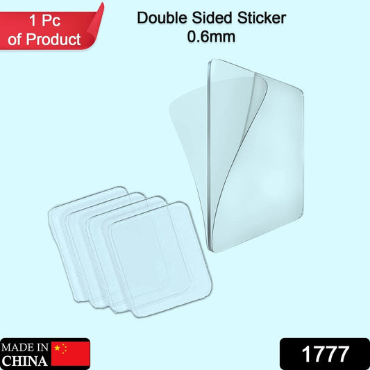 New Double Side Tape Sticker Strong Waterproof Wall Indoor Nano Adhesive No Trace Gel Clear Industrial Multipurpose Removable Use for Bedroom, Home, Kitchen, Hotel (0.6mmx1pc) - infinityexculsivestore.com