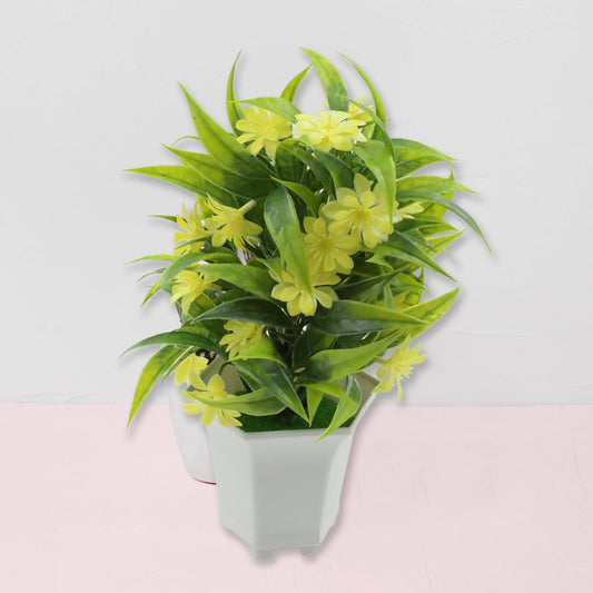 Wild Artificial Flower Plants with Cute Pot | Flower Plant for Home Office Decor | Tabletop and Desk Decoration | Artificial Flower for Balcony Indoor Decor, Plants for Living Room (1 Pc) - infinityexculsivestore.com