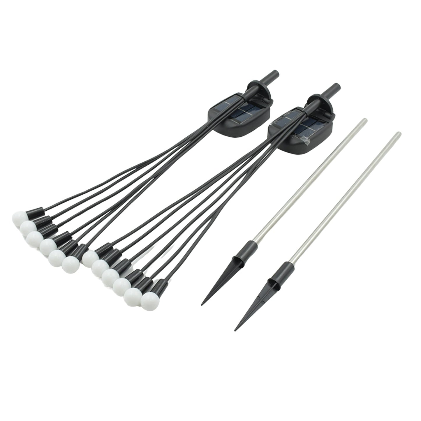 Solar Garden Lights, Solar - Powered Firefly Lamp, New Upgraded Solar Firefly Lights Outdoor Waterproof, Solar Outdoor Decorative Lights for Yard Gardening Patio Backyard Pathway Décor (2 PCS Set 12 LED (Warm Light)) - infinityexculsivestore.com