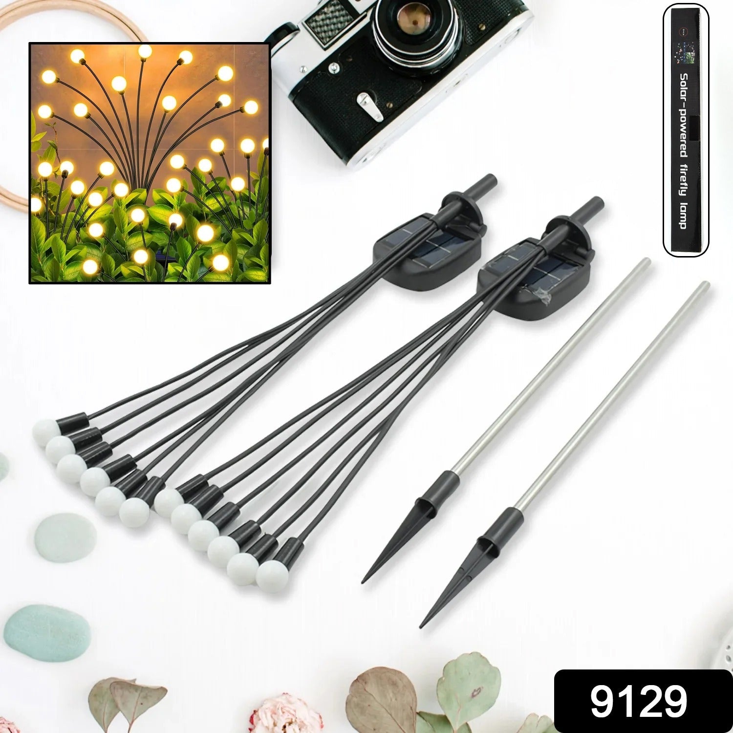 Solar Garden Lights, Solar - Powered Firefly Lamp, New Upgraded Solar Firefly Lights Outdoor Waterproof, Solar Outdoor Decorative Lights for Yard Gardening Patio Backyard Pathway Décor (2 PCS Set 12 LED (Warm Light)) - infinityexculsivestore.com