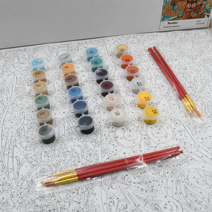 Paint by Numbers for Adults Beginner - Adults' Paint - by - Number Kits on Canvas - DIY Oil Painting by Numbers for Adults - 24 Number Color, 6 paintbrushes, pre - printed canvas (unframed) 40 cm x 50 cm - infinityexculsivestore.com