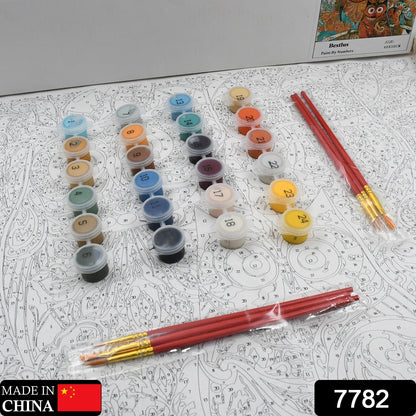 Paint by Numbers for Adults Beginner - Adults' Paint - by - Number Kits on Canvas - DIY Oil Painting by Numbers for Adults - 24 Number Color, 6 paintbrushes, pre - printed canvas (unframed) 40 cm x 50 cm - infinityexculsivestore.com