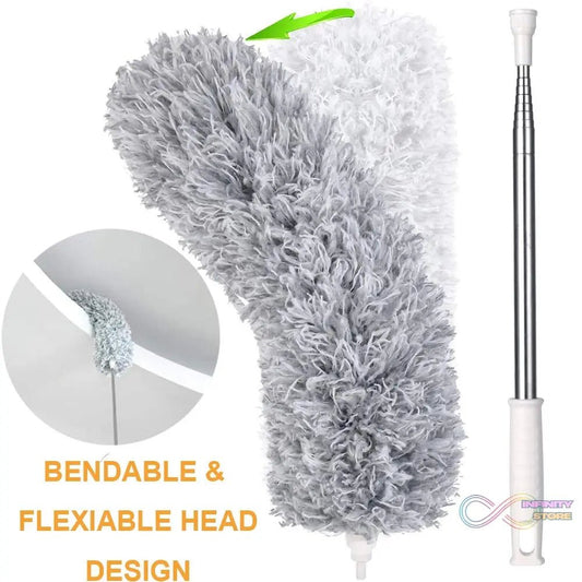Microfiber Dusters for Cleaning, Telescoping Feather Duster with 100 inches Extendable Handle Pole, Dusting Cleaning Tools for Cleaning High Ceiling, Ceiling Fan, Blinds, Cobwebs, Furniture, Cars - infinityexculsivestore.com