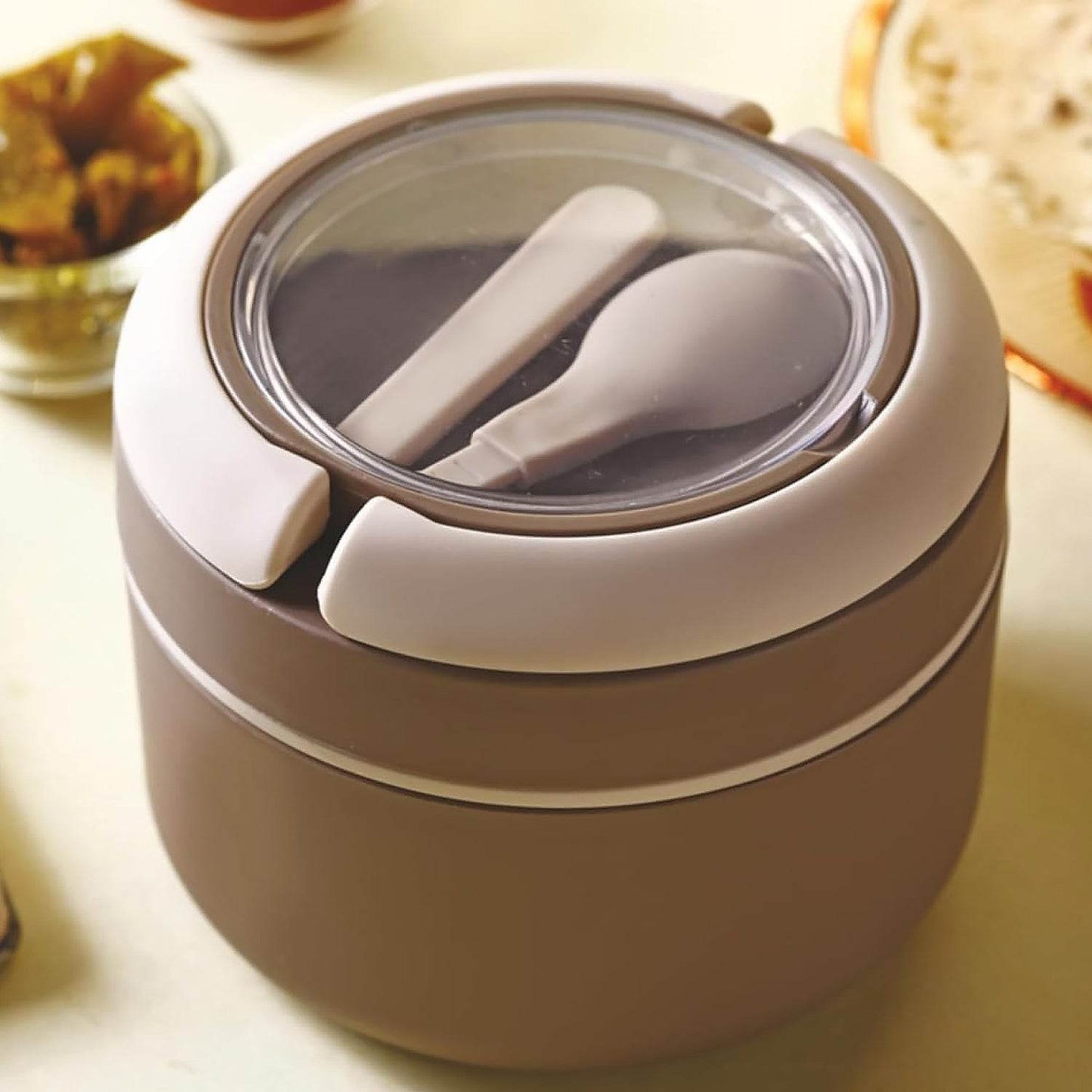 Ganesh Cresta Food Insulated Airtight Leak-Proof Lunch Box With Spoon for Office, School, Picnic (1Pc) - infinityexculsivestore.com