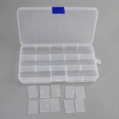 15 Grids Jewelry Organizer Plastic Jewelry Organizer Box Clear Jewelry Organizer Box Plastic Bead Organizers with Adjustable Dividers for Herbs Pills Bead, Jewelry, and Other Small Item (1 Pc) - infinityexculsivestore.com