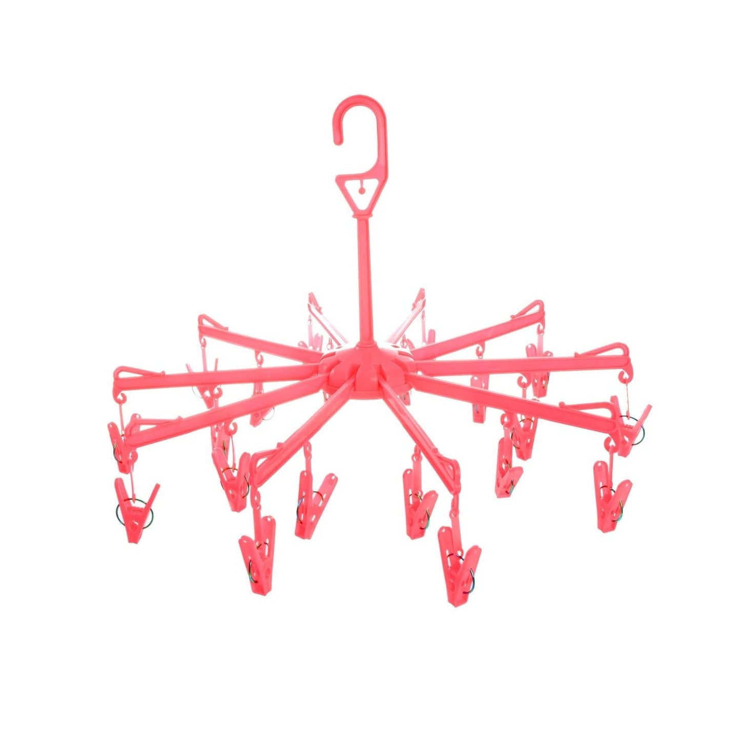 Plastic Foldable Underwear Hanging Dryer Clothes Clips Hanger Drying Rack, Clothes Hangers with 16 Clips, Clip Hanger Drip Hanger for Drying Underwear, Baby Clothes, Socks, Bras, Towel, Cloth Diapers, Gloves - infinityexculsivestore.com