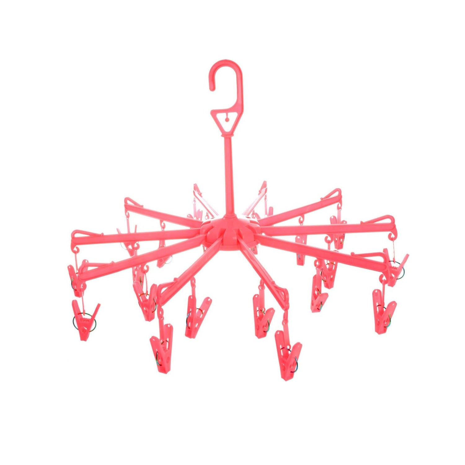 Plastic Foldable Underwear Hanging Dryer Clothes Clips Hanger Drying Rack, Clothes Hangers with 16 Clips, Clip Hanger Drip Hanger for Drying Underwear, Baby Clothes, Socks, Bras, Towel, Cloth Diapers, Gloves - infinityexculsivestore.com