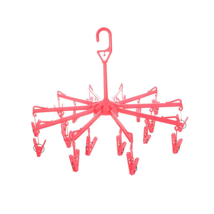 Plastic Foldable Underwear Hanging Dryer Clothes Clips Hanger Drying Rack, Clothes Hangers with 16 Clips, Clip Hanger Drip Hanger for Drying Underwear, Baby Clothes, Socks, Bras, Towel, Cloth Diapers, Gloves - infinityexculsivestore.com