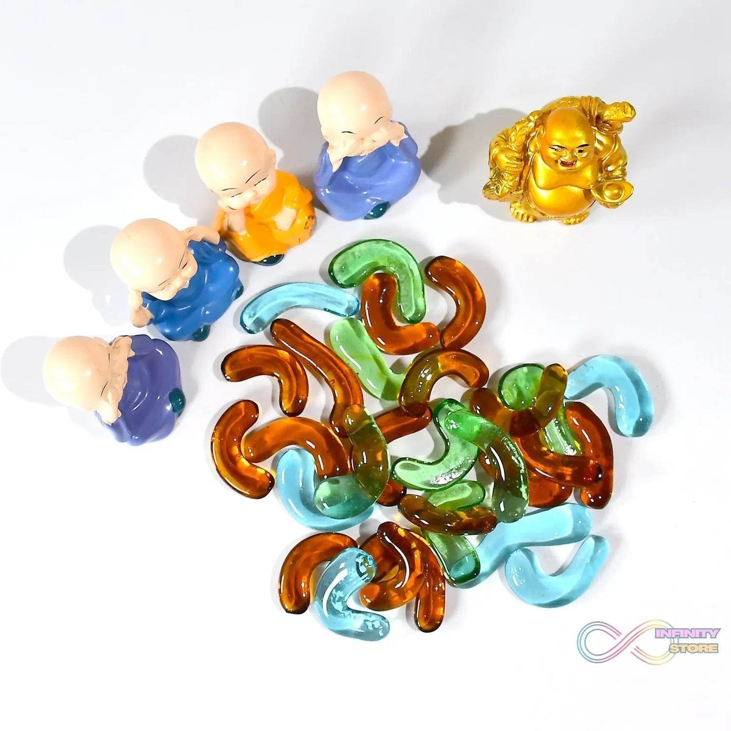 Glass Gem Stone, Flat Round Marbles Pebbles for Vase Fillers, Attractive pebbles for Aquarium Fish Tank. - infinityexculsivestore.com