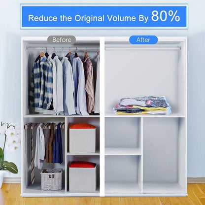 Vacuum Storage Bags with Suction Pump & Shirt clips - Vacuum Bags - Big Capacity Vacuum Seal Bags for Travel Clothes Blankets Pillows, Compression Bags | Space Saver Vacuum Storage Bags (5 Pcs Set) - infinityexculsivestore.com