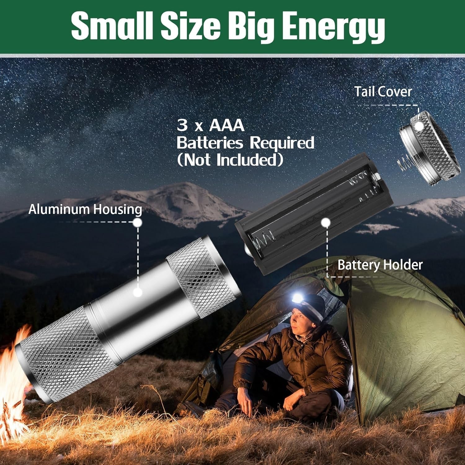 Portable Mini Torch, Super - Bright Mini 9 LED Bulb Pocket Torches - Torch Flashlight for Camping, Hiking, DIY, Travelling, Outdoors and More 3 Battery operated (Battery not included / 1 pc / Mix Color) - infinityexculsivestore.com