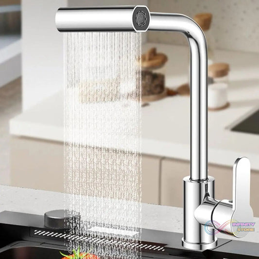 Multifunction Shower Waterfall Kitchen Faucet, 360° Rotation Waterfall Kitchen Faucet, Touch Kitchen Faucet, Faucet Extender for Kitchen Sink, Swivel Waterfall Kitchen Faucet for Washing Vegetable Fruit (4 In 1 ) - infinityexculsivestore.com