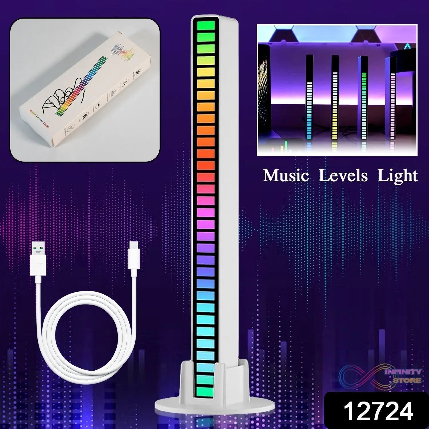 Rhythm Lights, AGC Automatic Gain Control 32 Colorful RGB Light Adjustable Pickup Rhythm Lights, RGB LED Voice - Activated Rhythm Light Car Home Sound Control Ambient Light (1 Pc) - infinityexculsivestore.com