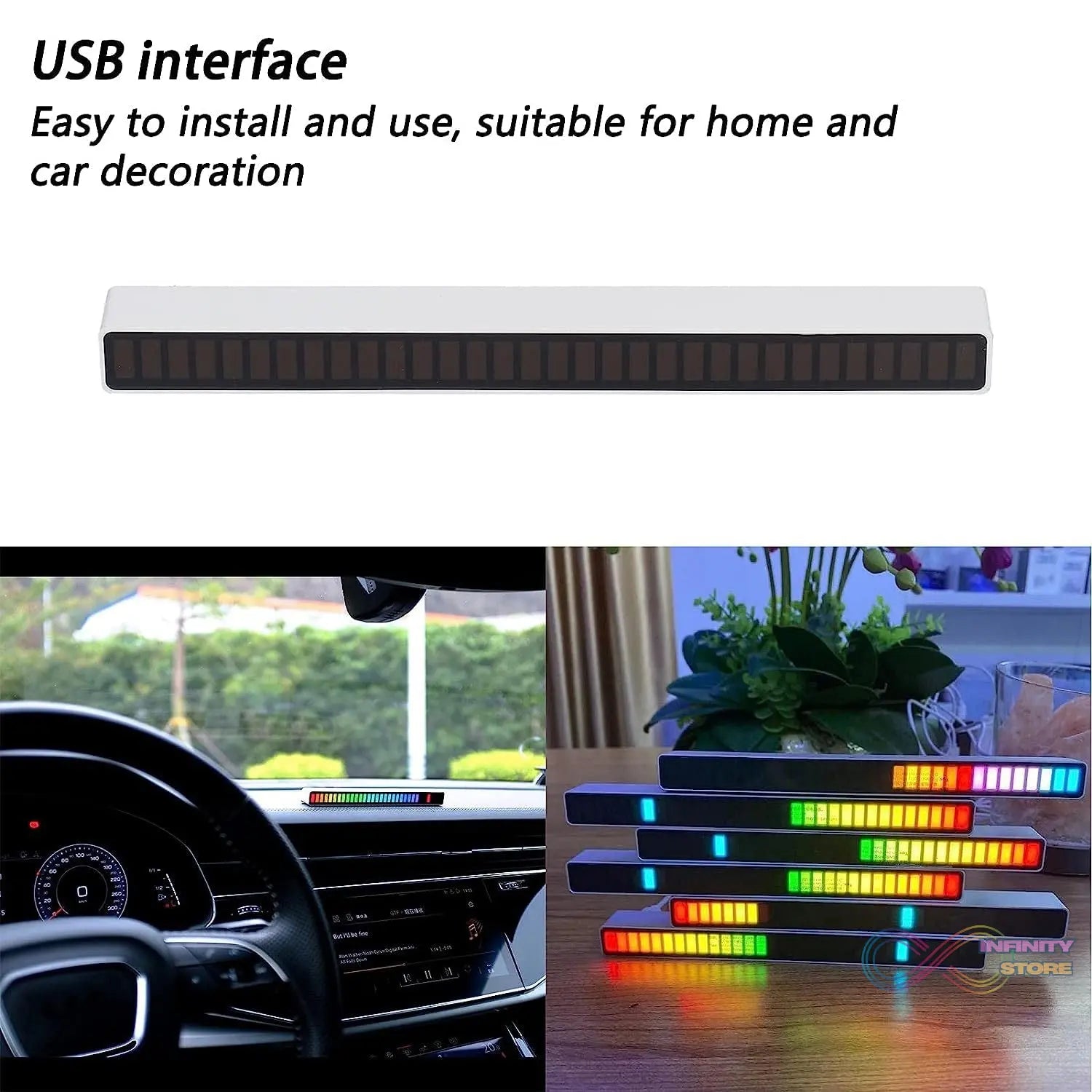 Rhythm Lights, AGC Automatic Gain Control 32 Colorful RGB Light Adjustable Pickup Rhythm Lights, RGB LED Voice - Activated Rhythm Light Car Home Sound Control Ambient Light (1 Pc) - infinityexculsivestore.com