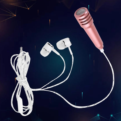 Mini Microphone Mic with Earphone for Voice Recording, Mike Mic Microphone with Handsfree for Mobile Computer, Headphone Handfree Earphone Usb Microphone Vocal Gift Miniature Children (1 Pc) - infinityexculsivestore.com