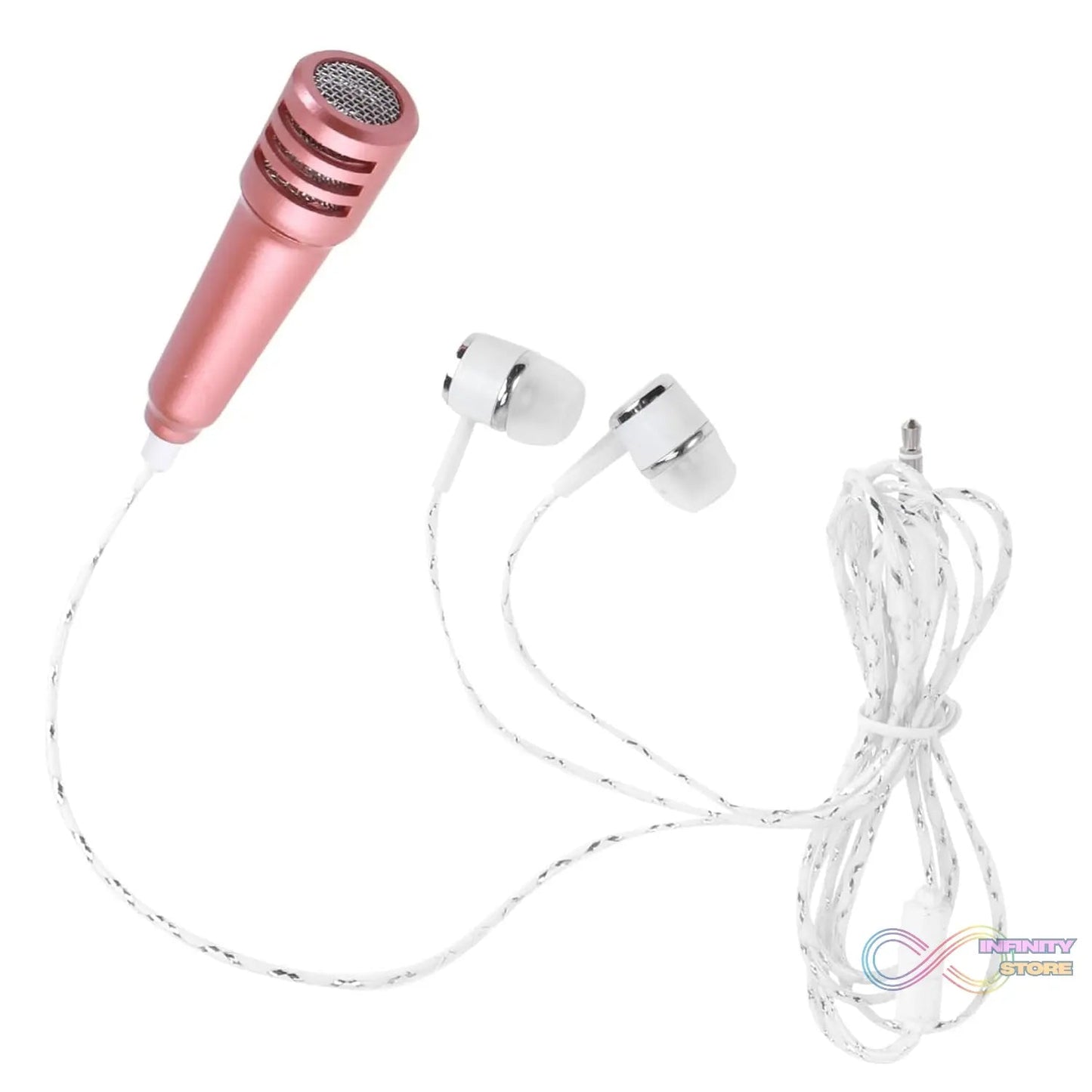 Mini Microphone Mic with Earphone for Voice Recording, Mike Mic Microphone with Handsfree for Mobile Computer, Headphone Handfree Earphone Usb Microphone Vocal Gift Miniature Children (1 Pc) - infinityexculsivestore.com